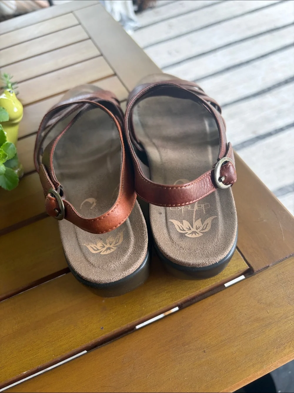 Dansko Women’s Brown Leather Multi-Strap Slingback Sandals